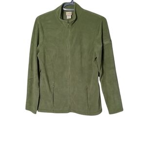 L.L. Bean Women's Feather Fleece, Full-Zip Olive Green Size Small